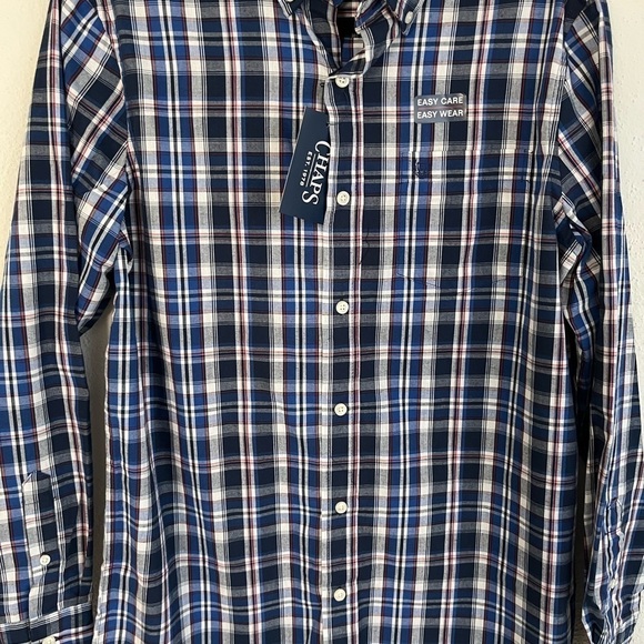 Chaps Easy Care Flannel Man Button Down Shirt, Size Small - Picture 3 of 7